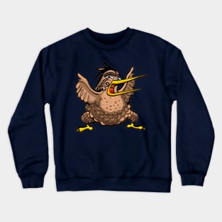 Cartoon New Zealand kiwi bird doing a Maori haka Crewneck Sweatshirt